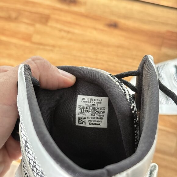 Reebok Boxing Boots shoes, Lace Up Ankle Strap Black/Silver Men’s Size 11 - Picture 3 of 16